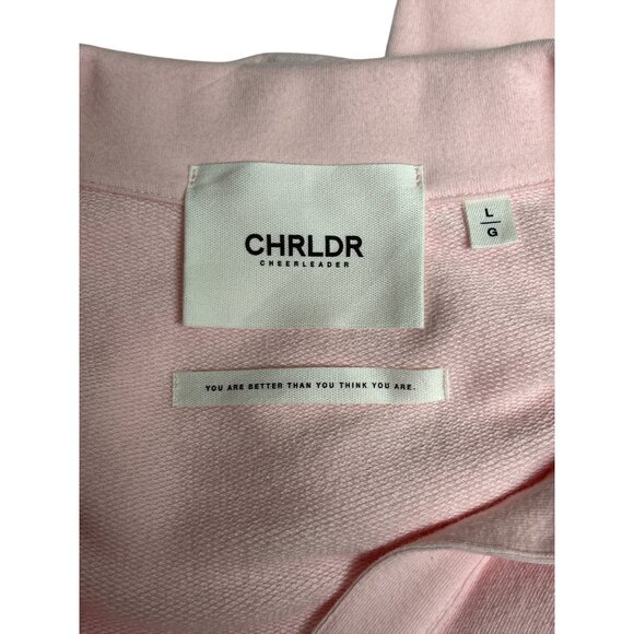 Womens Chrldr Cheerleader Pink Collared Long Sleeve Lightweight Pullover Sweater - Picture 5 of 10
